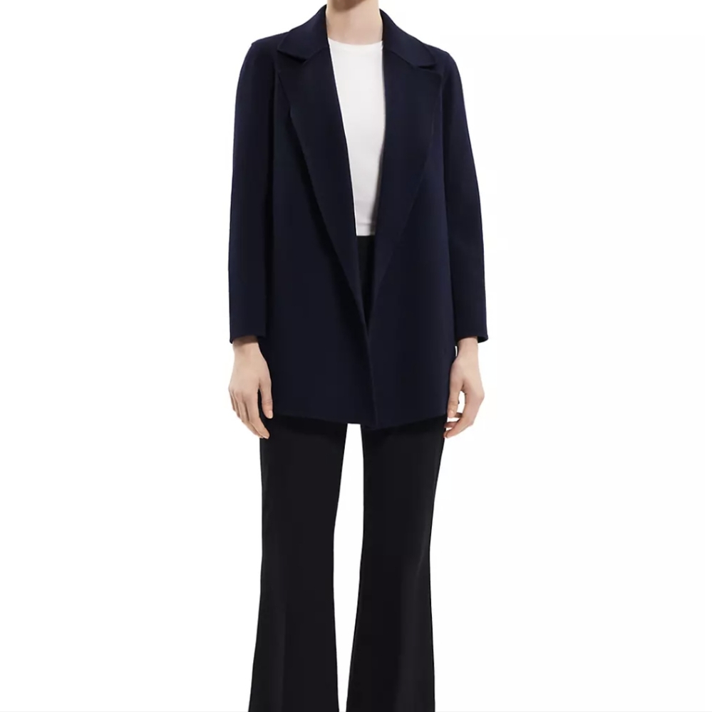Theory Clairene Double Face Cashmere Wool Coat